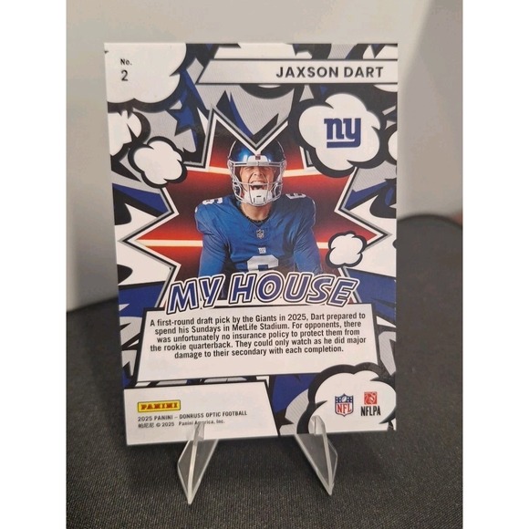 2025 Donruss Optic Jaxson Dart #2 My House RC  New York Giants NY Color Match - Picture 3 of 3